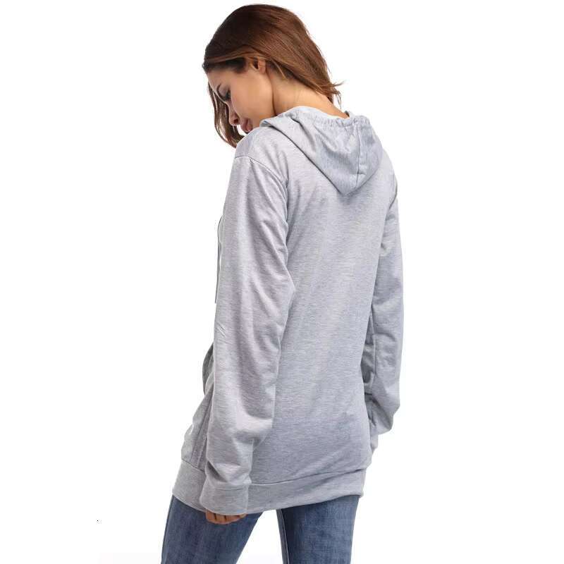 Fashion Plain Pockets Pullover Women Long Sleeve Hoodies Ladies Casual Hoodie