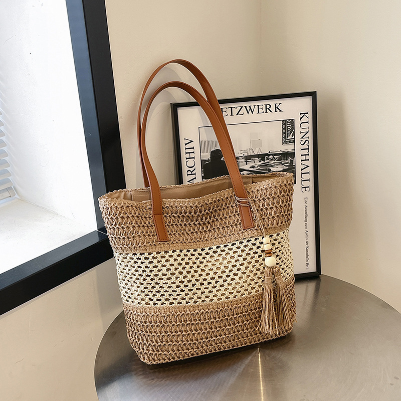 Summer Seaside Leisure Vacation Large Capacity for Women Fashion Straw Tote Simple Handheld Shoulder Bag #swissmilitary