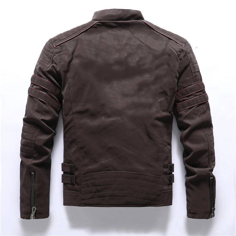 Winter Motorcycle PU Leather Jacket Men 2023 Vintage Fleece Warm Multipocket Coat Male Zipper Autumn Outwear Jackets 250225