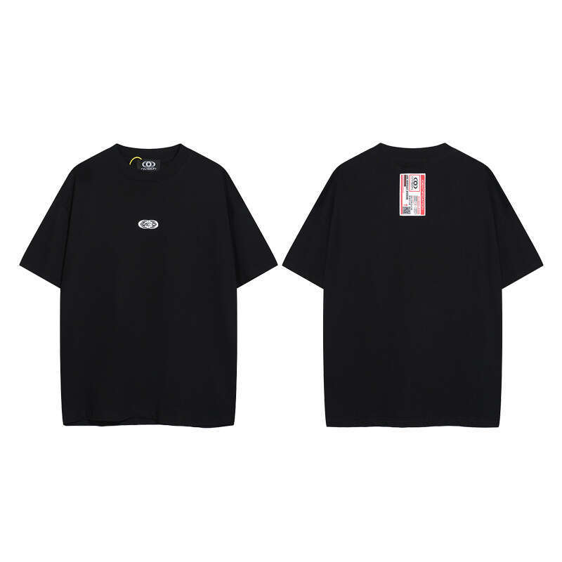version CIVISION by CSC Embroidered Label Loose Round Neck Damaged High Street Trendy Brand Short Sleeve T-shirt