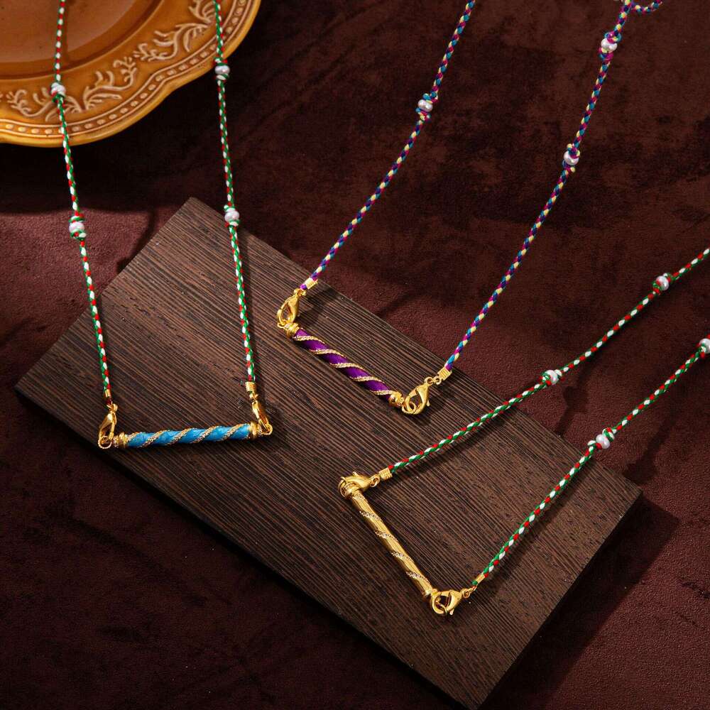 Hot selg Tarot Card Cone Pendant Colored Necklace for Boys, Gold Plated and Color Preserved