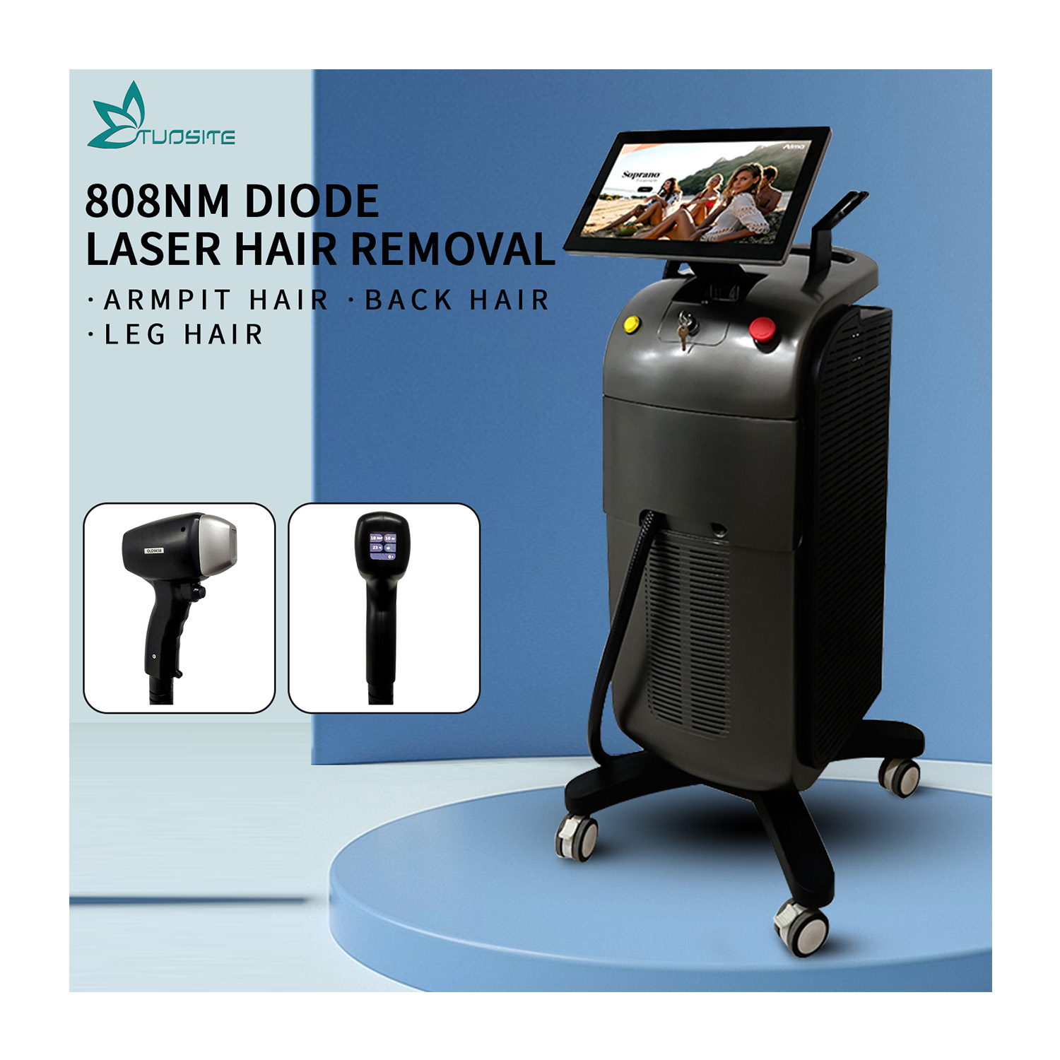 CE FDA Certified 3000W Diode Laser Hair Removal Machine/4-Wavelength 755 808 940 1064nm Ice Cooling