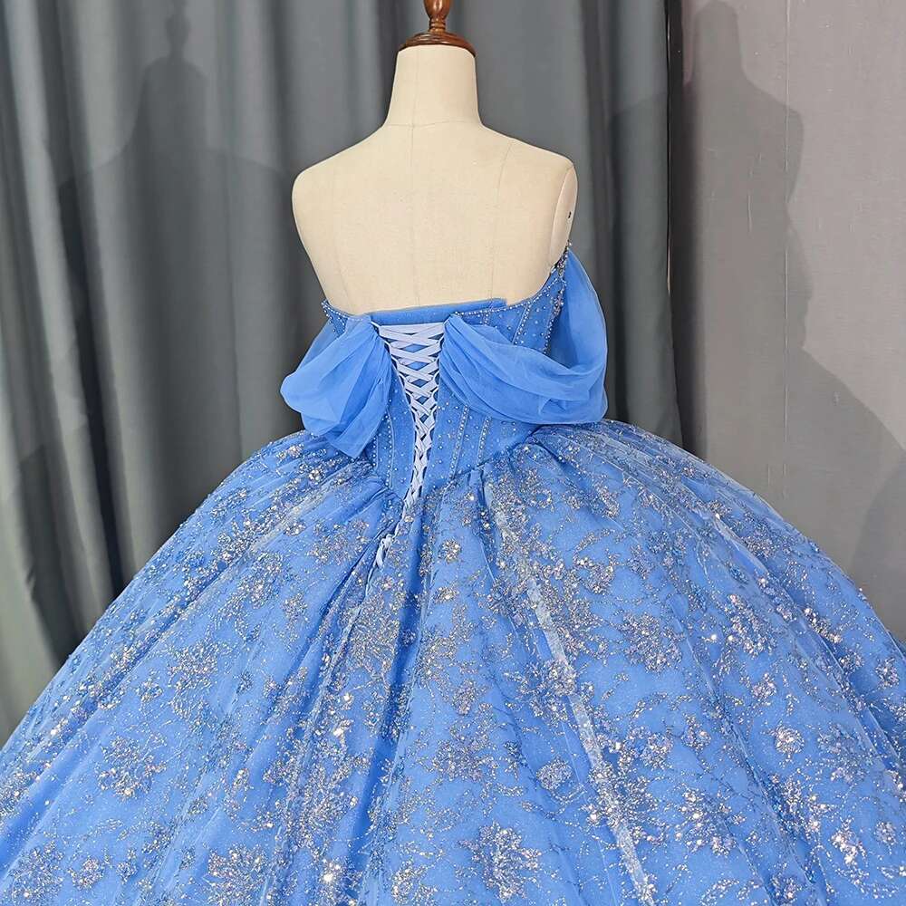 Modern prom dress with short sleeves fringed sweet tulle 15 16 custom quinceanera evening dresses