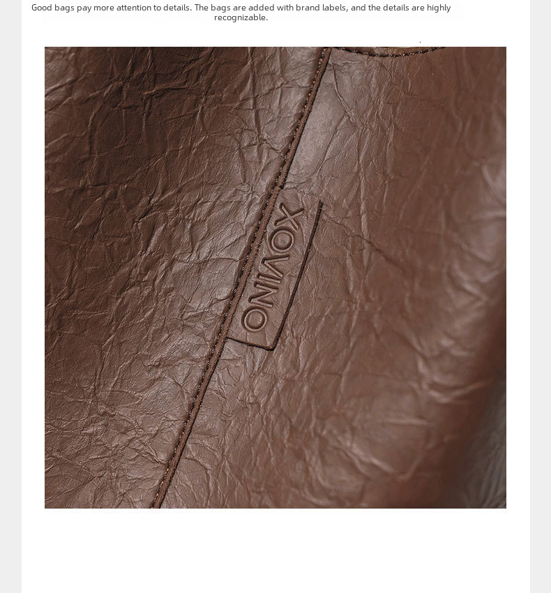 2023 New Vintage Bucket Veet Oil Leather Handbag Crossbody Women's Large Capacity Shopping Bag