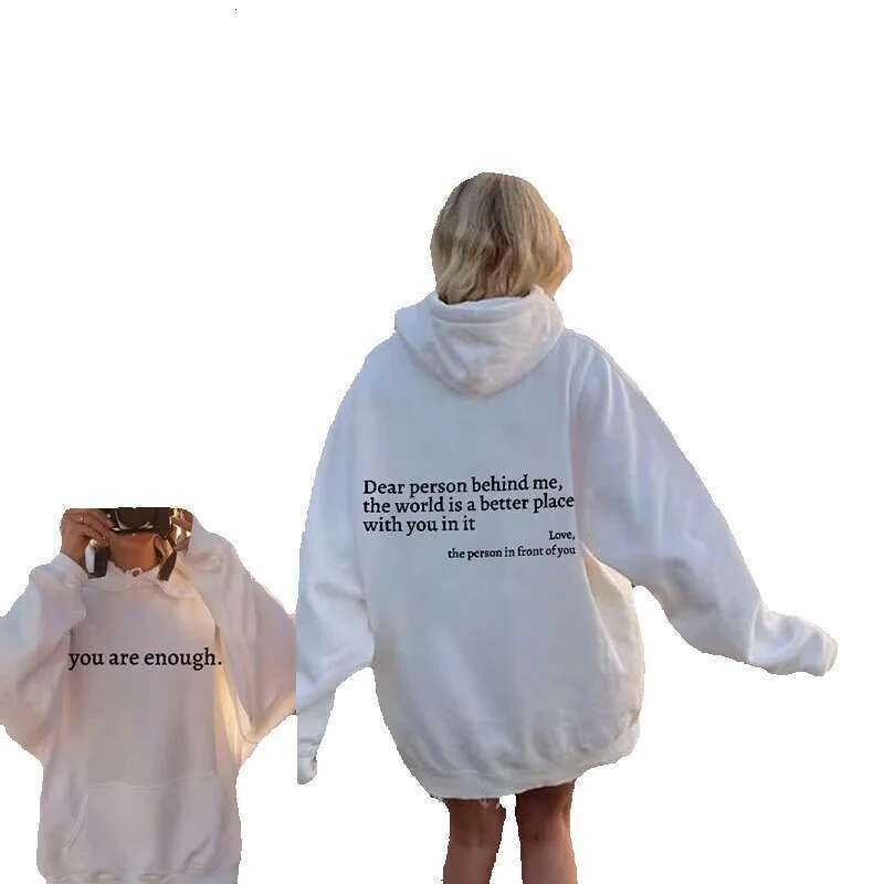 2023 Hot Sale Oversized Plain Women's Letter Print Sweatshirts Custom Dear Person Behind Me Hoodies