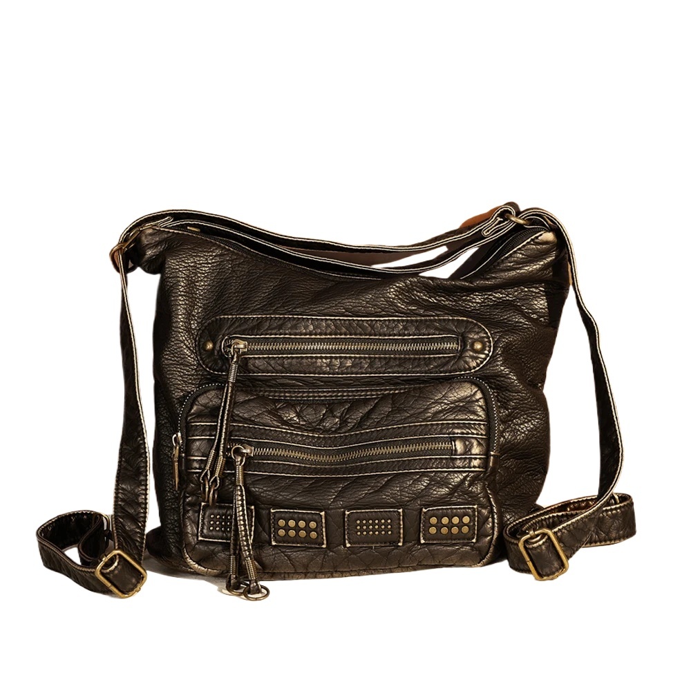 Designer Y2k Soft Shoulder Motorcycle Handbag Multi-Funtional Tote Bronze Quality Bag For Women