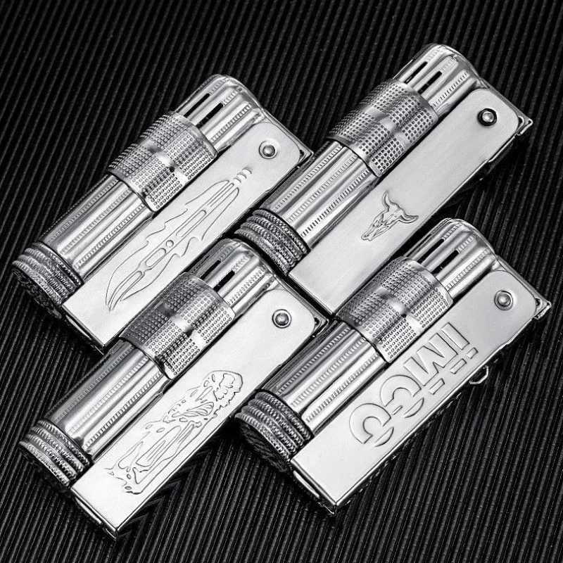 Original IMCO 6700 Retro Stainless Steel Metal Lighter Austrian Gasoline Grinding Wheel Lighter Kerosene Collection with Box Y250228