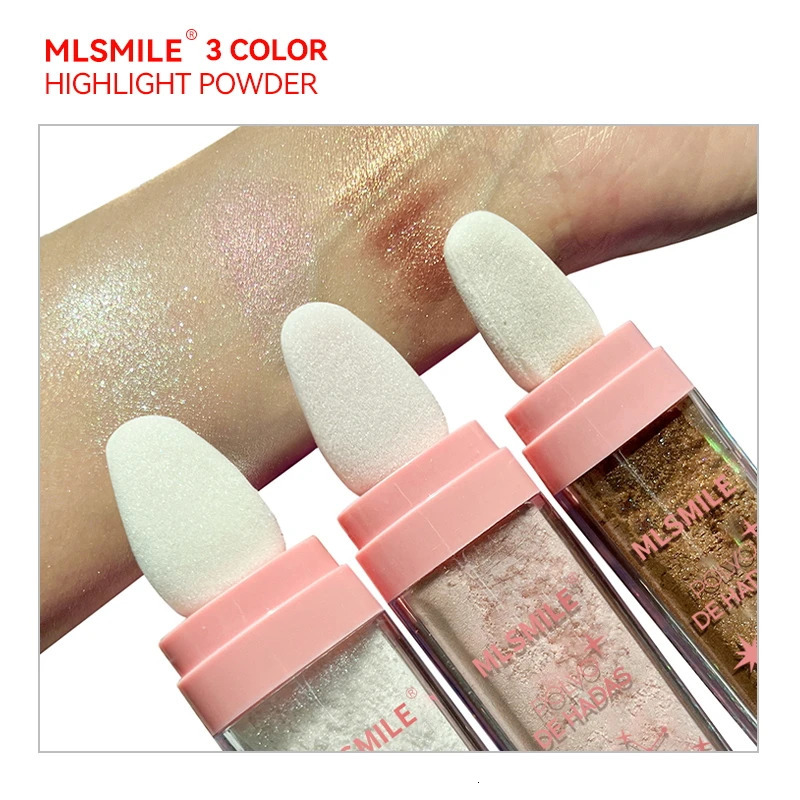 3 Colors Glitter Powder Highlighter Makeup Body Brightens the Natural Face Blusher Fairy Highlight Patting 250219