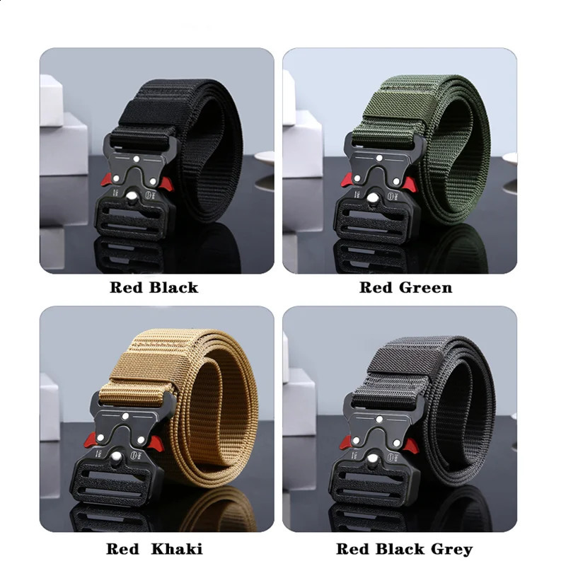 5pcs Versatile Mens Tactical Belts - Durable Adjustable - for Outdoor Hunting Sports Enthusiasts 250221