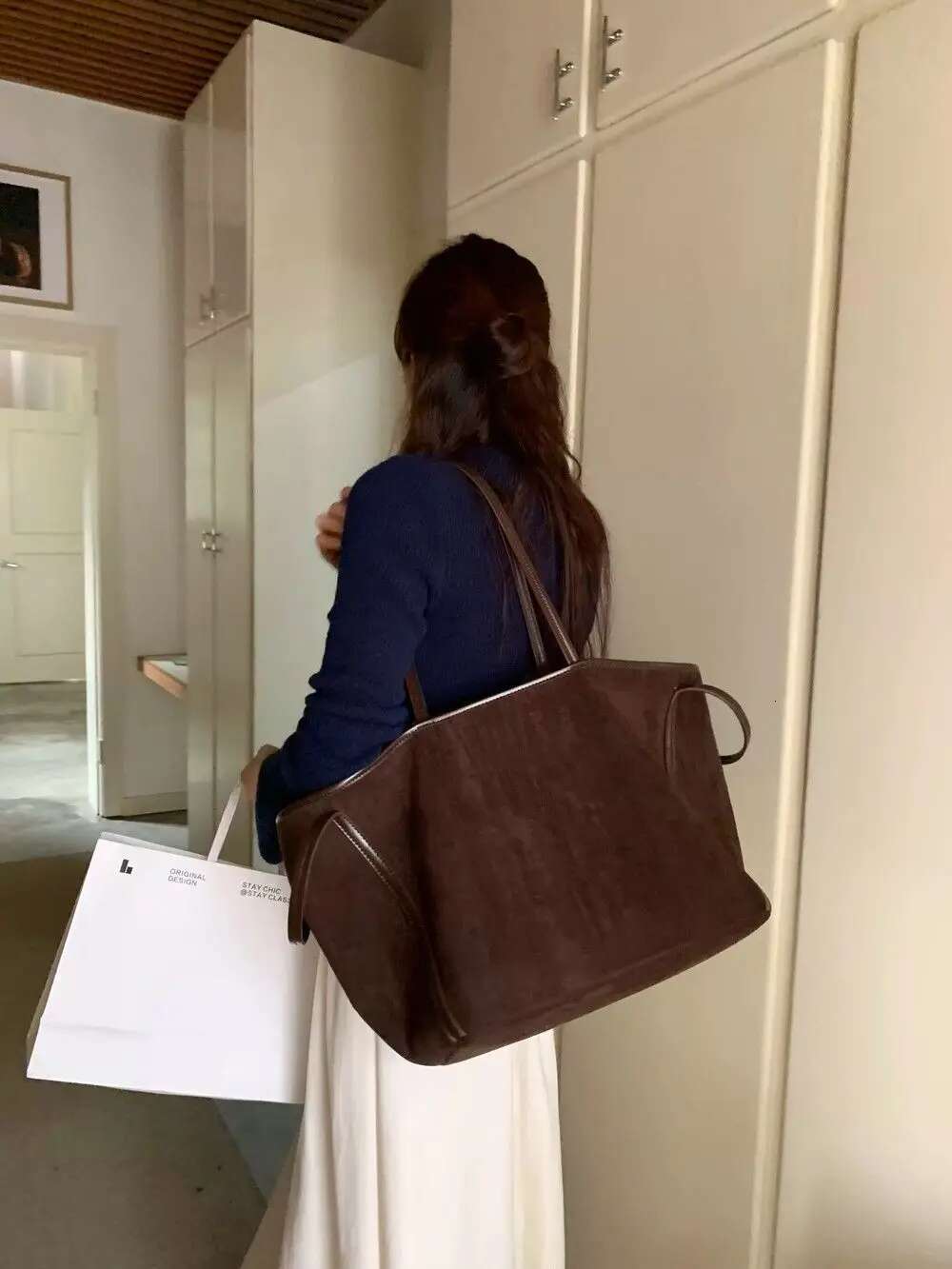 LEFTSIDE Big Faux Suede Shoulder Bags For Women new style Winter Y2k New Fashion Designer Trend Female Tote Bag Lady Handbags