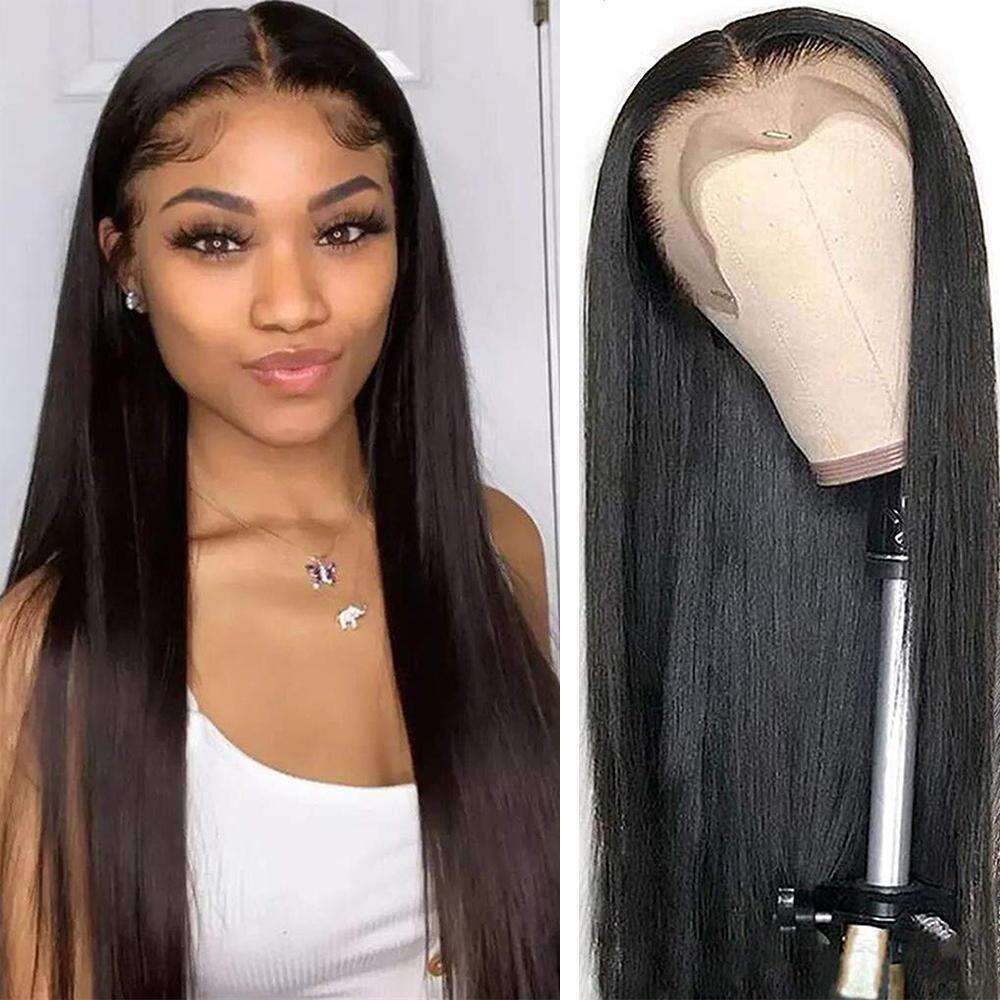 HD Front Lace Wig Real Female Front Lace Wig J Headset Straight Human Hair