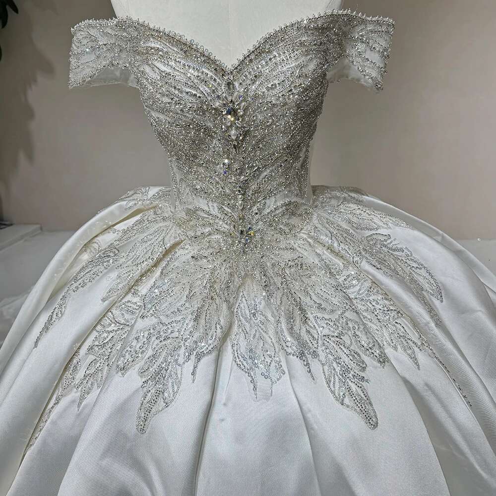 Simple V Neck Women's Ball Gown Short Sleeve Wedding Dresses Backless Princess Party Dress