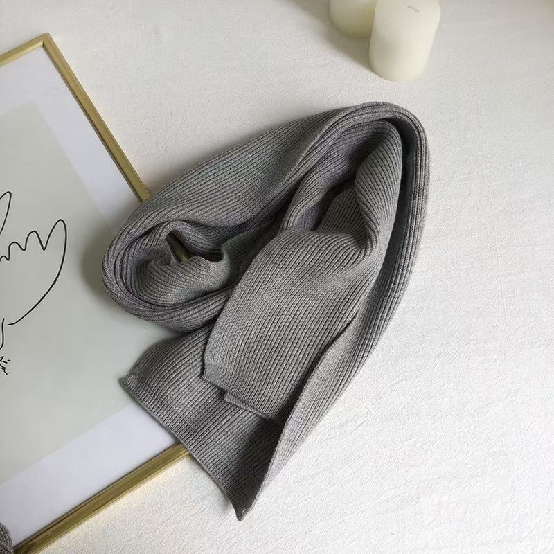 T216 warm winter scarf women spring autumn winter thick solid color wool knitted scarf Korean version