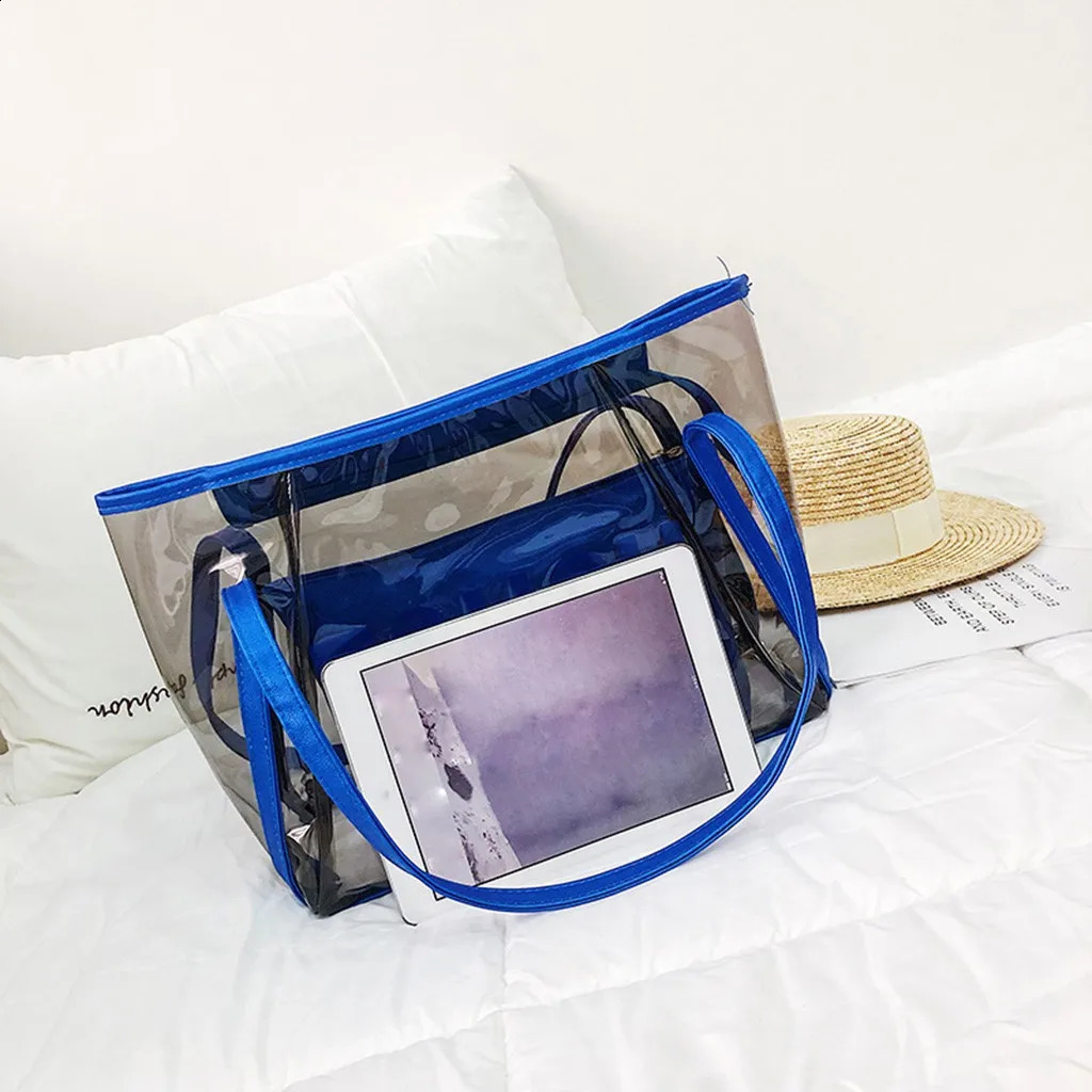 Ship from US Weekend Tote Women Ladies Transparent Crossbody Messenger Handbag Beach Bags 250228FBB