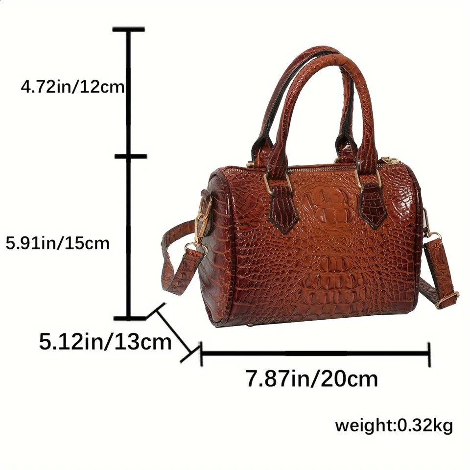 Ship from US Vintage e Pattern Boston Bag Stylish Portable Handbag Perfect Shoulder For Daily Use 250227FBB