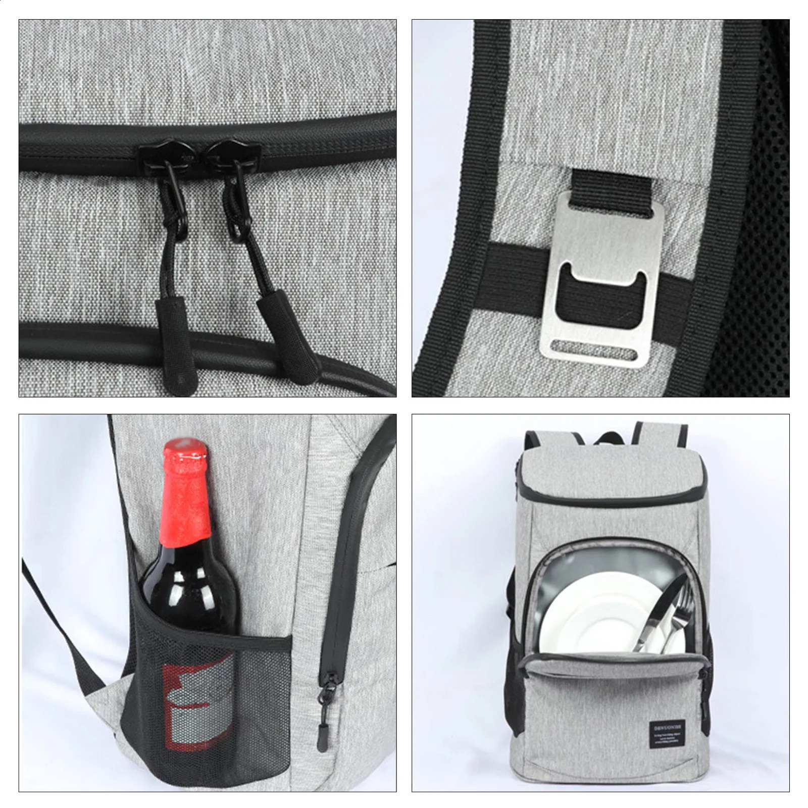 Ship from US Large Capacity Insulated Bag Leak Proof Lunch Backpack Thermal Picnic Food Beverage Storage 250227FBB