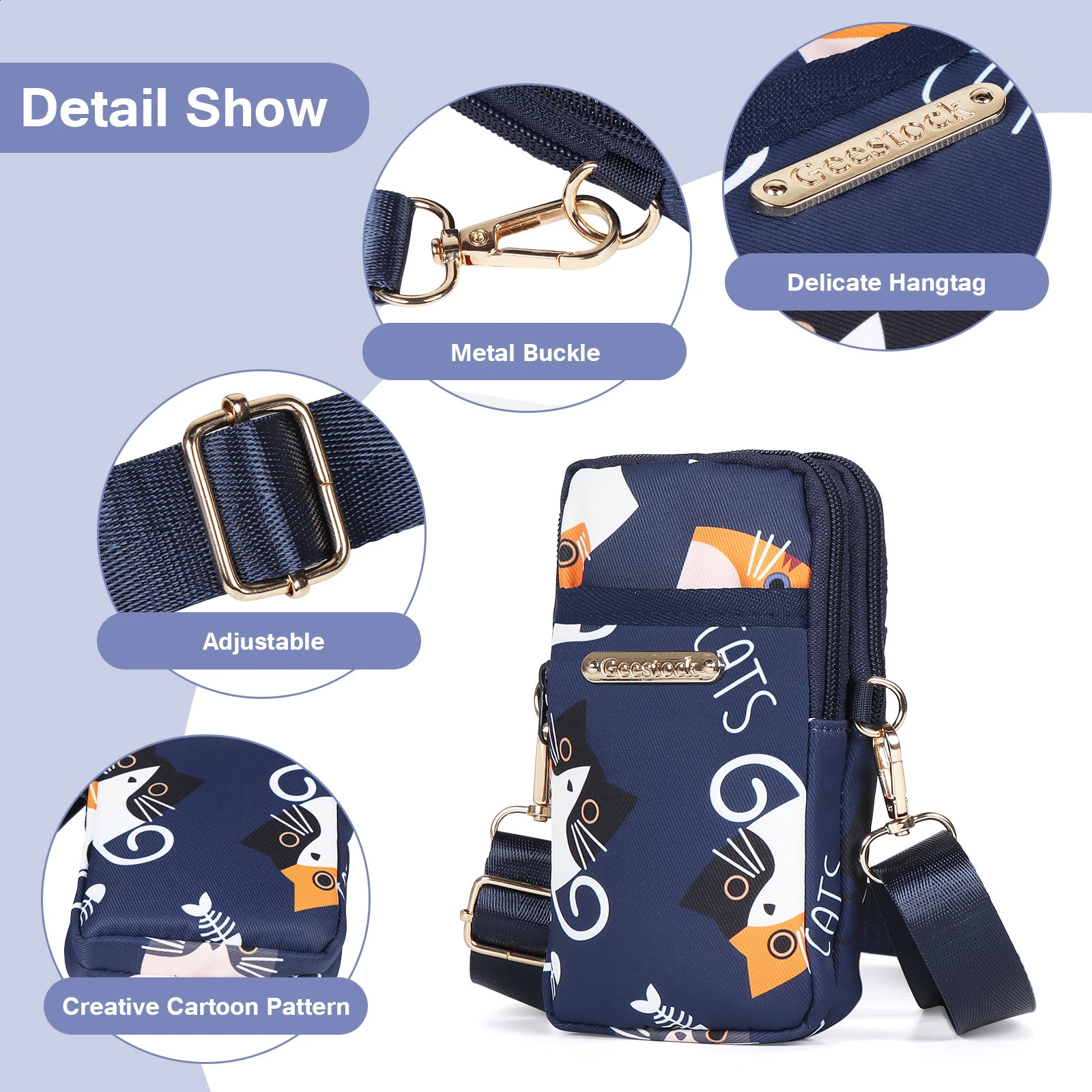 Ship from US ner Fashion Mobile Phone Bag Womens Messenger Allmatch Mini Crossbody Hanging Neck Coin Purse Vertical Handbag 250303FBB