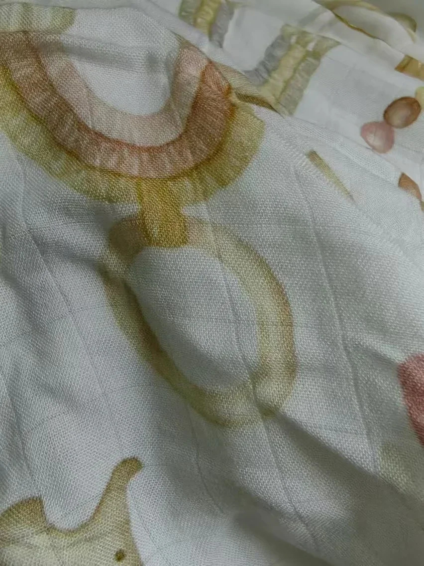 Custom Organic Cotton blankets 70% bamboo 30% cotton born swaddle muslin Blanket Paris Swaddle 250226