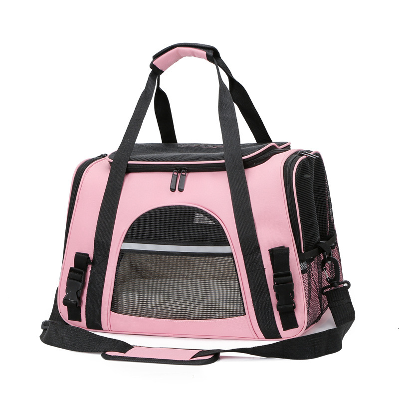 Pet bag, portable for outdoor use, one shoulder slanted pet box, foldable, breathable, transparent cat and dog bag