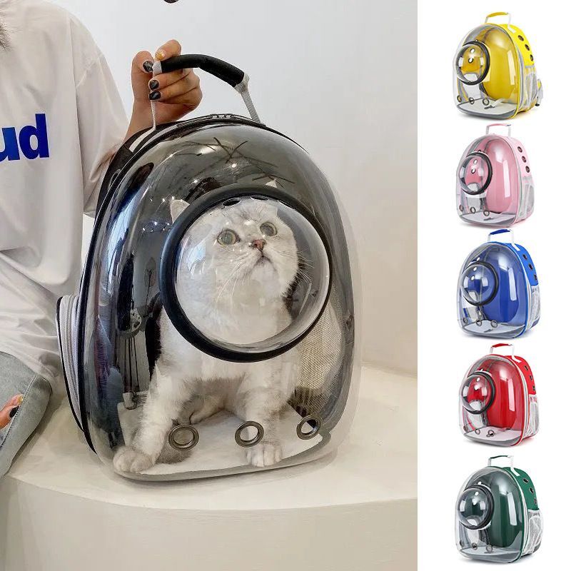 Cat Backpack, Portable Transparent Space Cabin Pet Bag, Outdoor Breathable Backpack