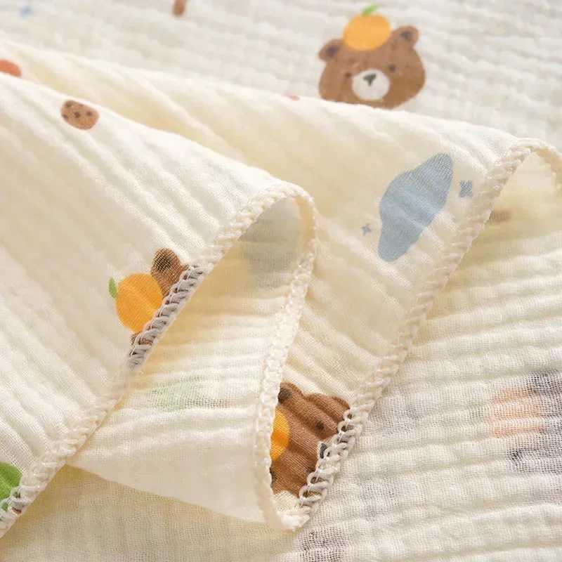 Ins Baby Newborn Swaddling Infant Cotton Gauze Bath Towel Animal Flowers Soft Stroller Blanket Muslin Diaper Wrap Cloth Z250228