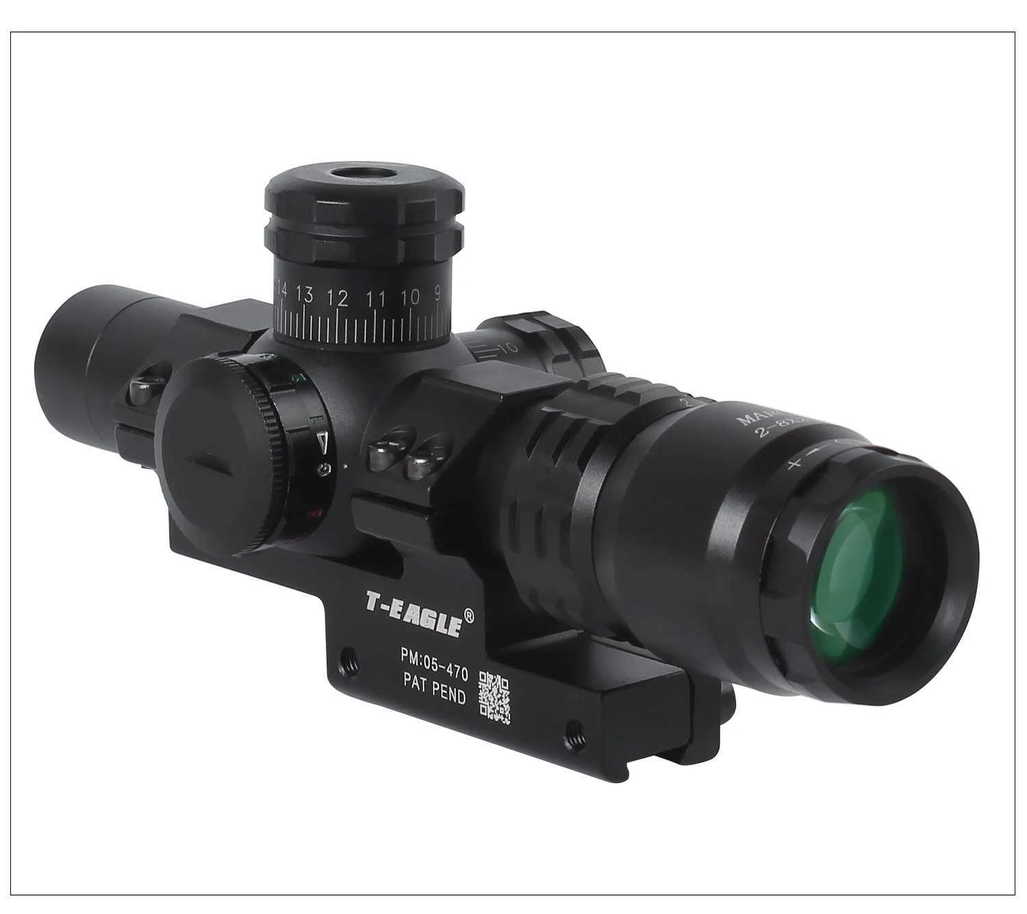 March 2-8x20 IR Tactical RiflesScope free mount Optics Rifle Scopes sight HD R/G Hunting Scopes night vision scope Sniper rifle X250228