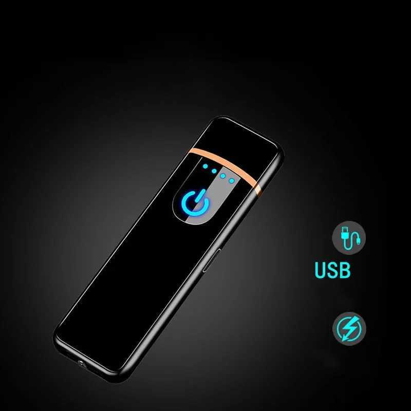 Electric Lighters Usb Rechargeable Windproof Lighters Touch Sensitive Switch Mini Lighter Plasma Lighter Smoking Accessories X250228