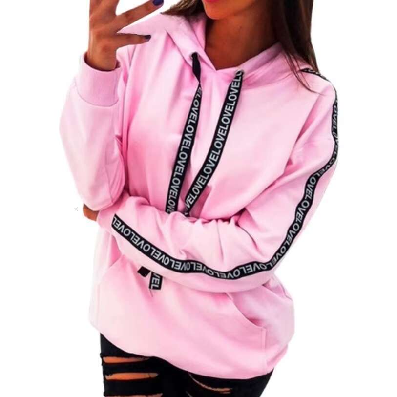 Fashion Hoodies Sweatshirts Women Pullovers Plus Size Female Hooded Hoodie With Webbing