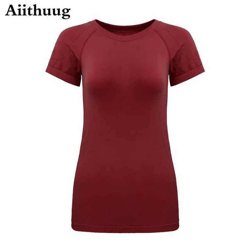 Aiithuug Womens Moisturizing Willow Shirt Dry Suitable for Yoga Shirt Short Sleeve Running Shirt Mesh Top Breathable Tank Top Activity WearXJ250228