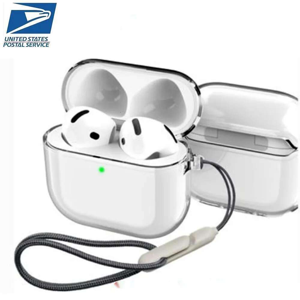For Apple Pro 2 AirPod 3 4 bluetooth earbuds Headphone Accessories Transparent TPU Solid Silicone Waterproof Protective case Headphones Headset cover 