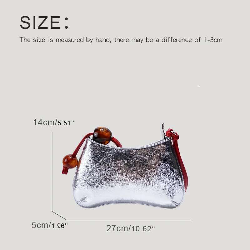 Women's Bags Korean Casual Sg Bags For Women Designer Handbags And Purses New In PU Sliver Beaded Ball Slim Underarm Shoulder