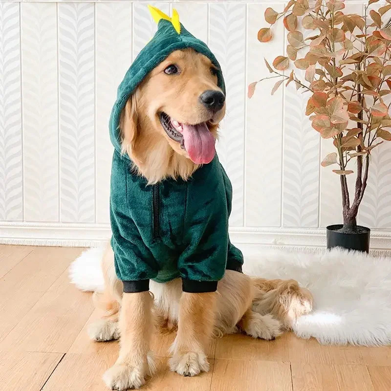 Pet Clothes for Medium Large Dogs Dog Pajama Coat Dog Hoody Winter Warm Fleece Golden Retriever Labrador Dogs Clothes Costume 250226