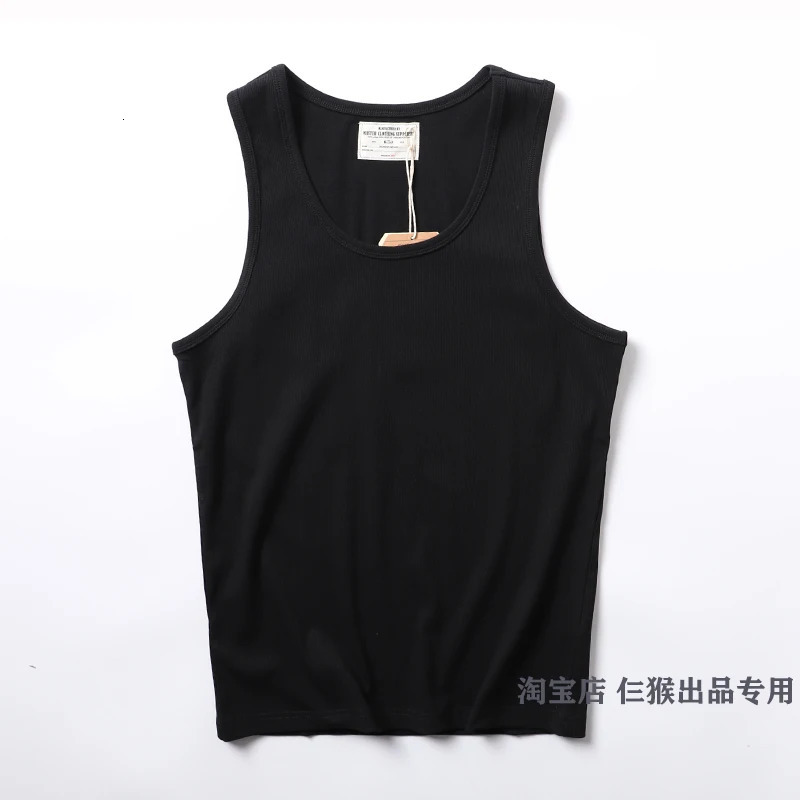 American Vintage Casual Heavyweight 280gsm 100% Cotton Pit Strip Sleeveless Vest Solid Stretch Tank Tops 24ss Y2k Cool 250226