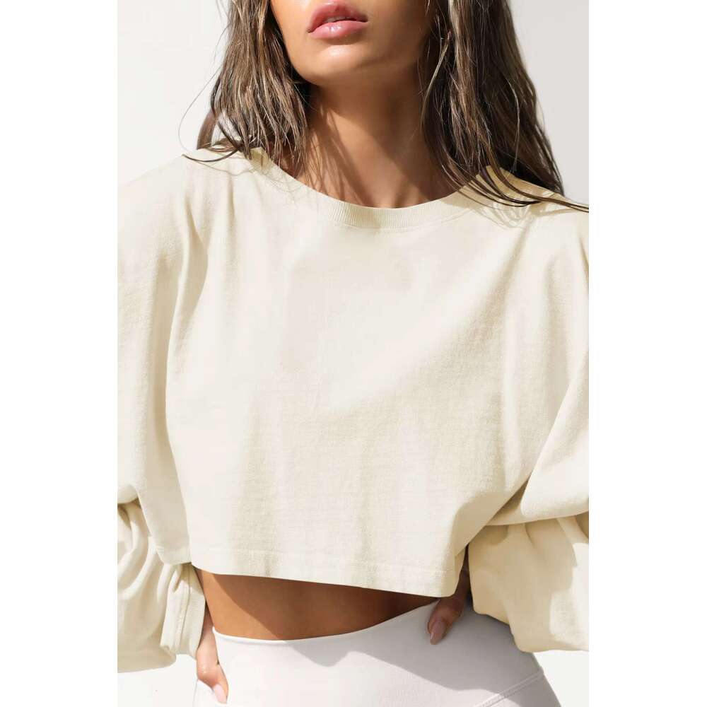 New Arrival Autumn Short Crop Women's Super Soft Cotton Terry Blank Custom Hoodies Sweatshirts
