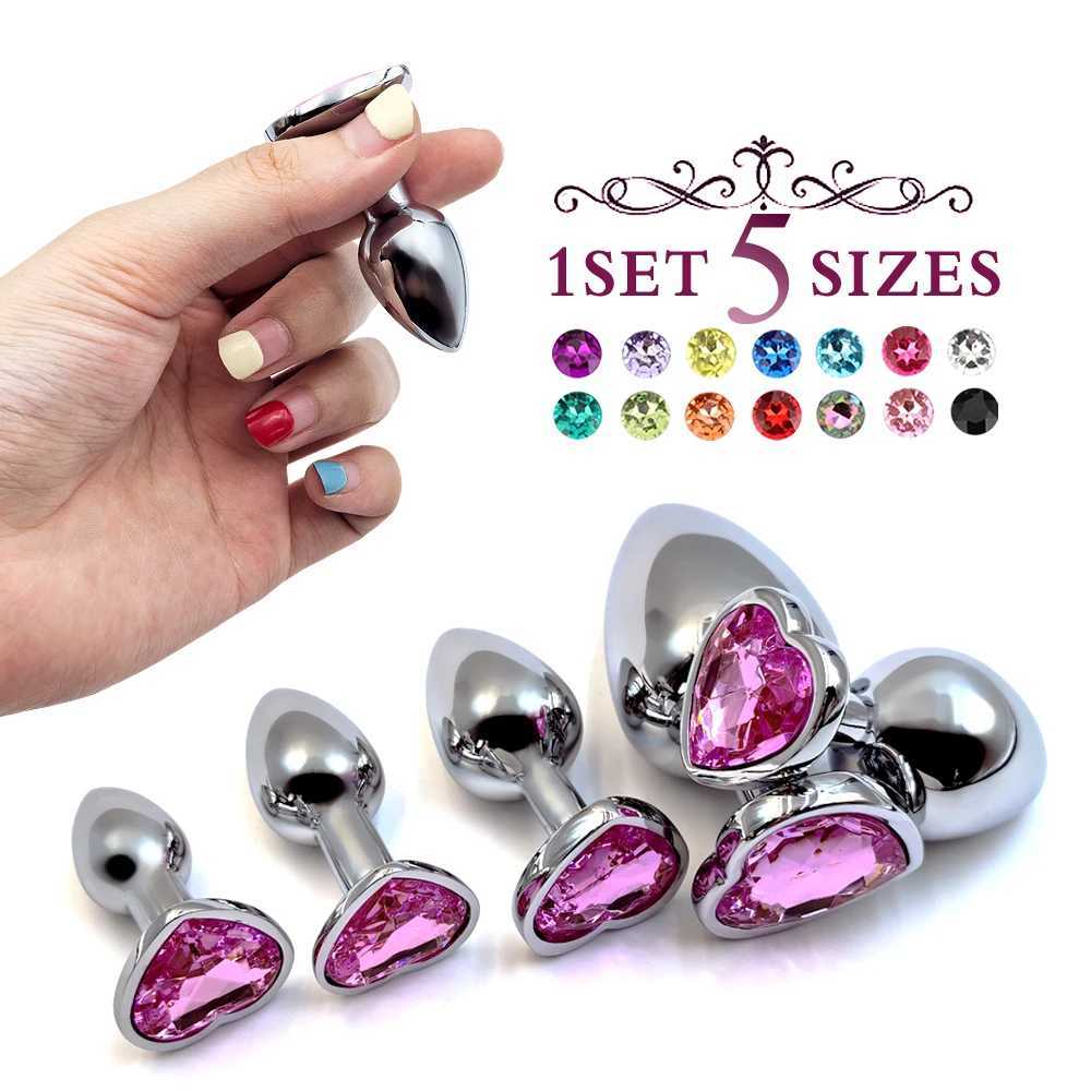 5Pcs/1Set Metal Anal Plug Stainless Steel Butt Plug Anus Stimulator Prostate Massage Dildos Adult Sex Toys For Women Men CoupleW250228