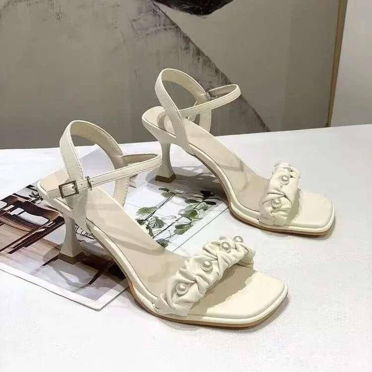 Women's Summer New Style French-Cute High-Heeled Sandals Versatile Outerwear Non-Tiring with Skirt One-Piece Roman Shoes