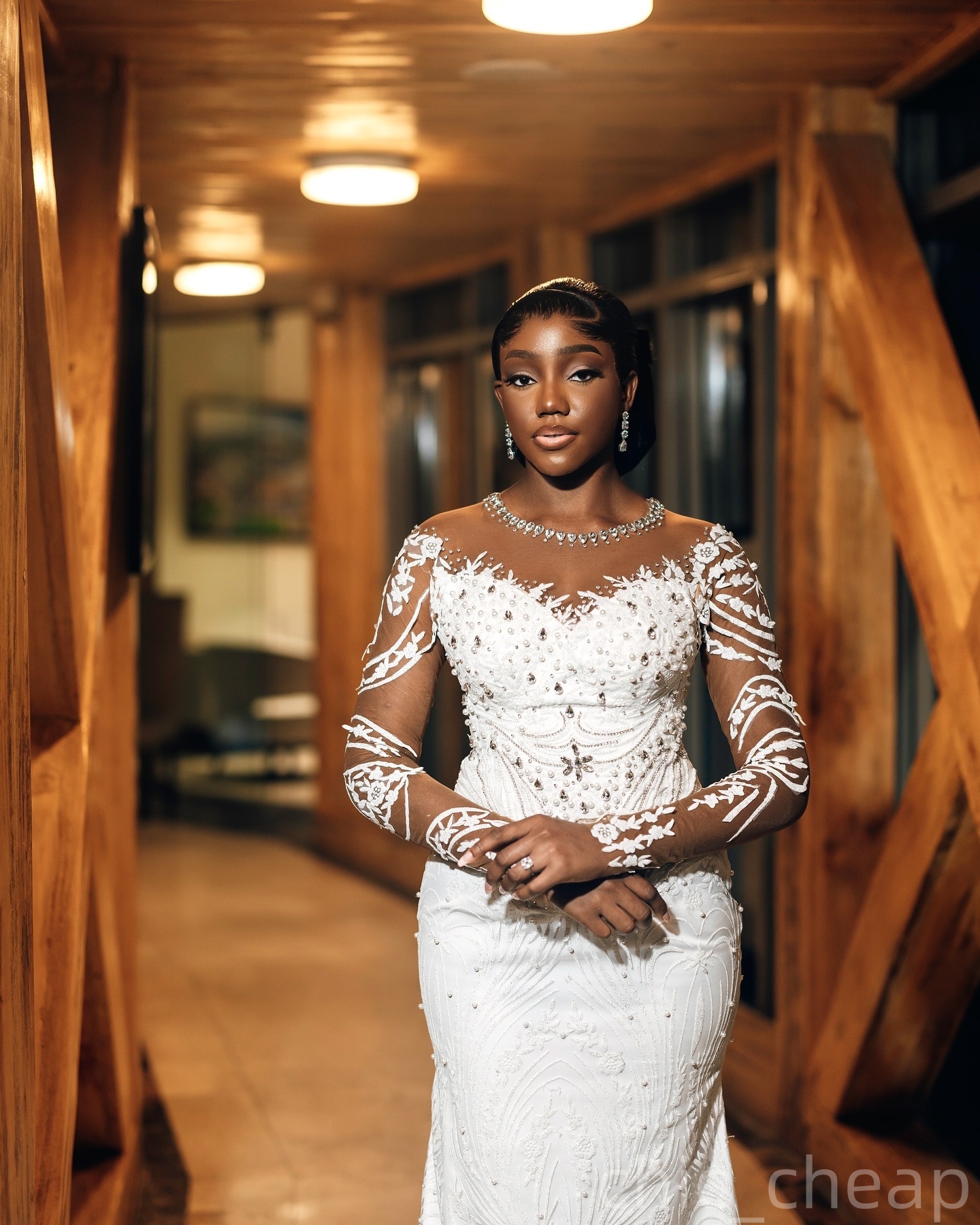 2025 Arabic Aso Ebi Plus Size Ivory Wedding Dress Lace Crystals Sheer Neck Sequined Lace Detachable Train Bridal Gowns Dresses ZJ059