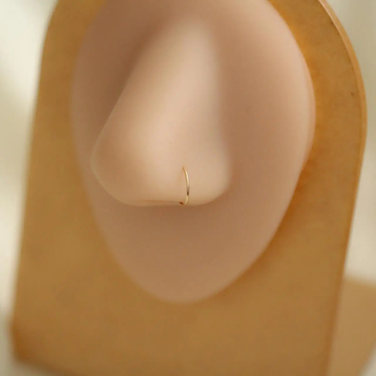 GOLDtutu 14K Gold Simple Nose Hoop Ring for Men and Women Small Nose Piercings Au585 kj468 250227