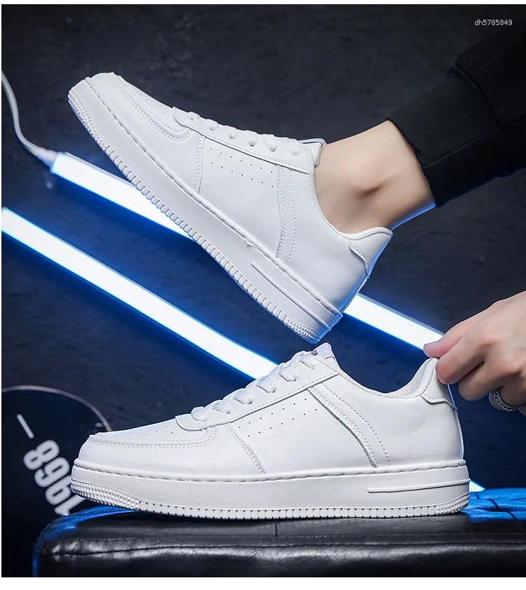 Casual Shoes Spring Men's Breathable White Korean Version Trendy And Versatile Thick Soled Sports Leisure Board For Men