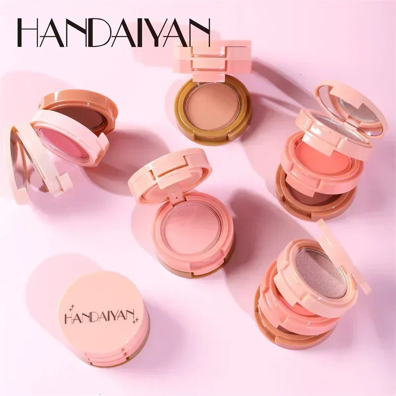 Highlighters Bronzer Contouring Palette AllinOne Glitter Face Highlighting Fine Blush 3in1 Women Makeup 250219