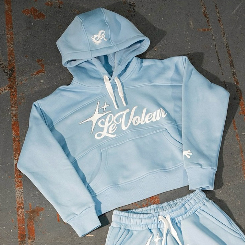 Men's sports suit, street wear, hoodie, sports pants, two-piece set, men's hip-hop letter embroidery, Y2K sports shirt, pants