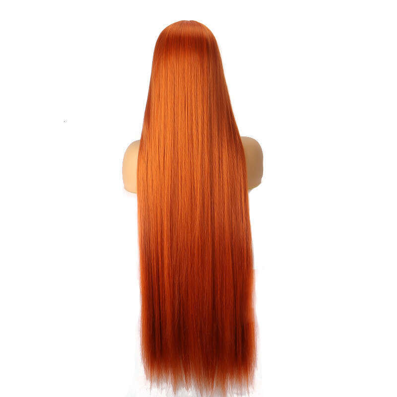 HD Front Lace Wig Front Lace Wig Women S Hand Hook Long Straight Synthetic Headband Lace Wig Ginger Orange Inches