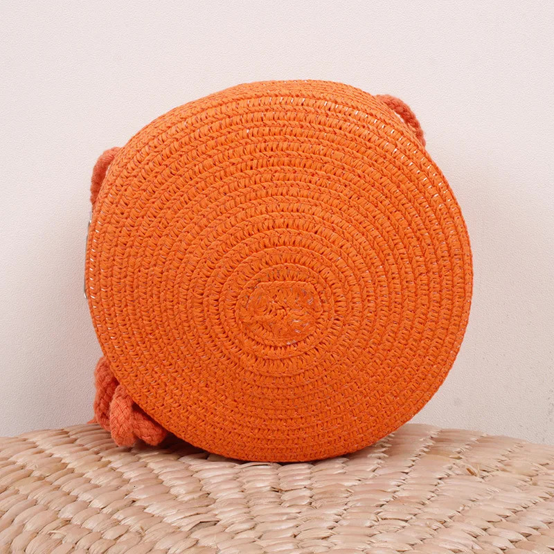 Summer Woven Straw Crossbody Bags for Women Fashion Round Handmade Rattan Beach Small Handbag Travel Female Shoulder Bag 250218