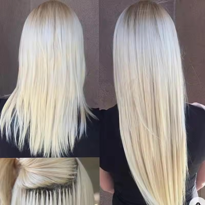 Fusion Keratin Bond Human Hair Extensions Capsule U Nail Tip Real Remy Pre Bonded Hair Platinum Blonde 16" 18" 20" 22" 50g/pack 1g