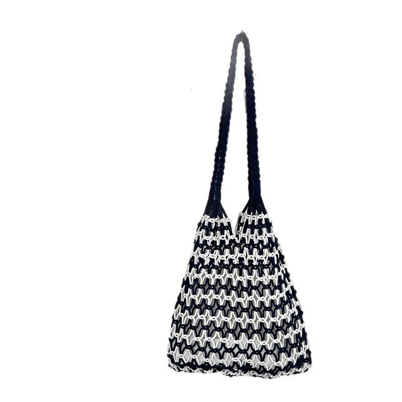 Large capacity hand woven hollowed out niche leisure vacation shoulder bag, versatile beach bag #swissmilitary