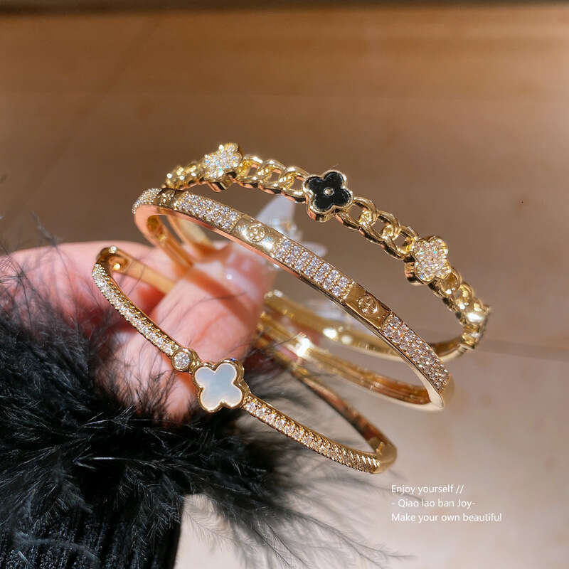 designer bracelet and Real gold electroplated zircon wer Korean ins high-end bracelet niche commuting new handmade accessory for women with gift box
