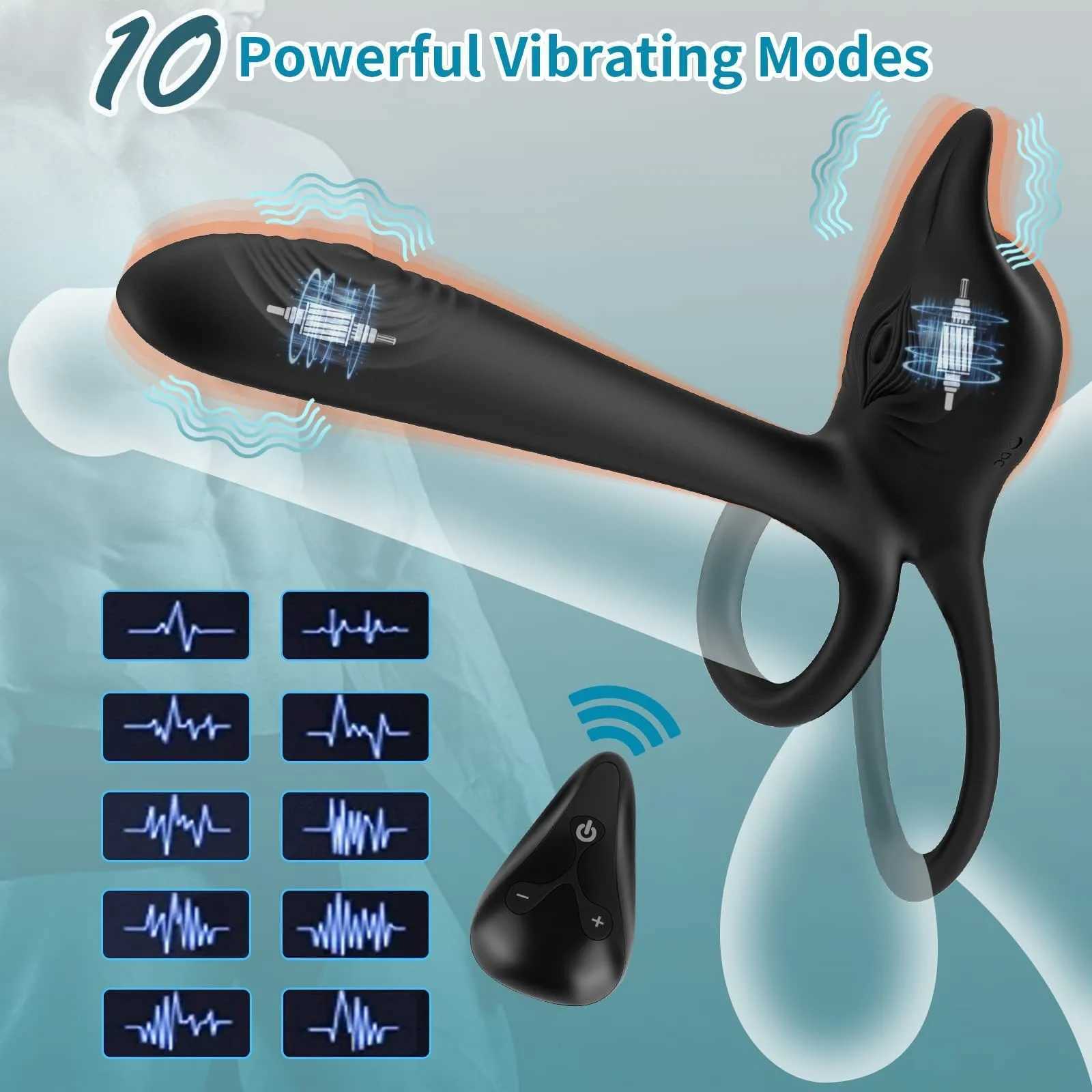Wireless Remote Cock Penis Ring Vibrator Couple Vibrating Semen Lock Ring Stimulator Sex Toy For Men Delay Ejaculation Penis RingW250228