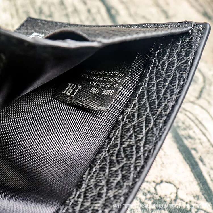 Classic wallet with loose change clip layer and cowhide leather four corner ing card bag