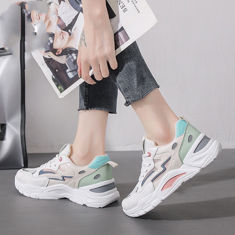 Top quality Brand High Quality New Style Free Delivery Designer 2025 Leisure Fashion Women's Sport Color Block Thick Sole Lace-up Running Woman S