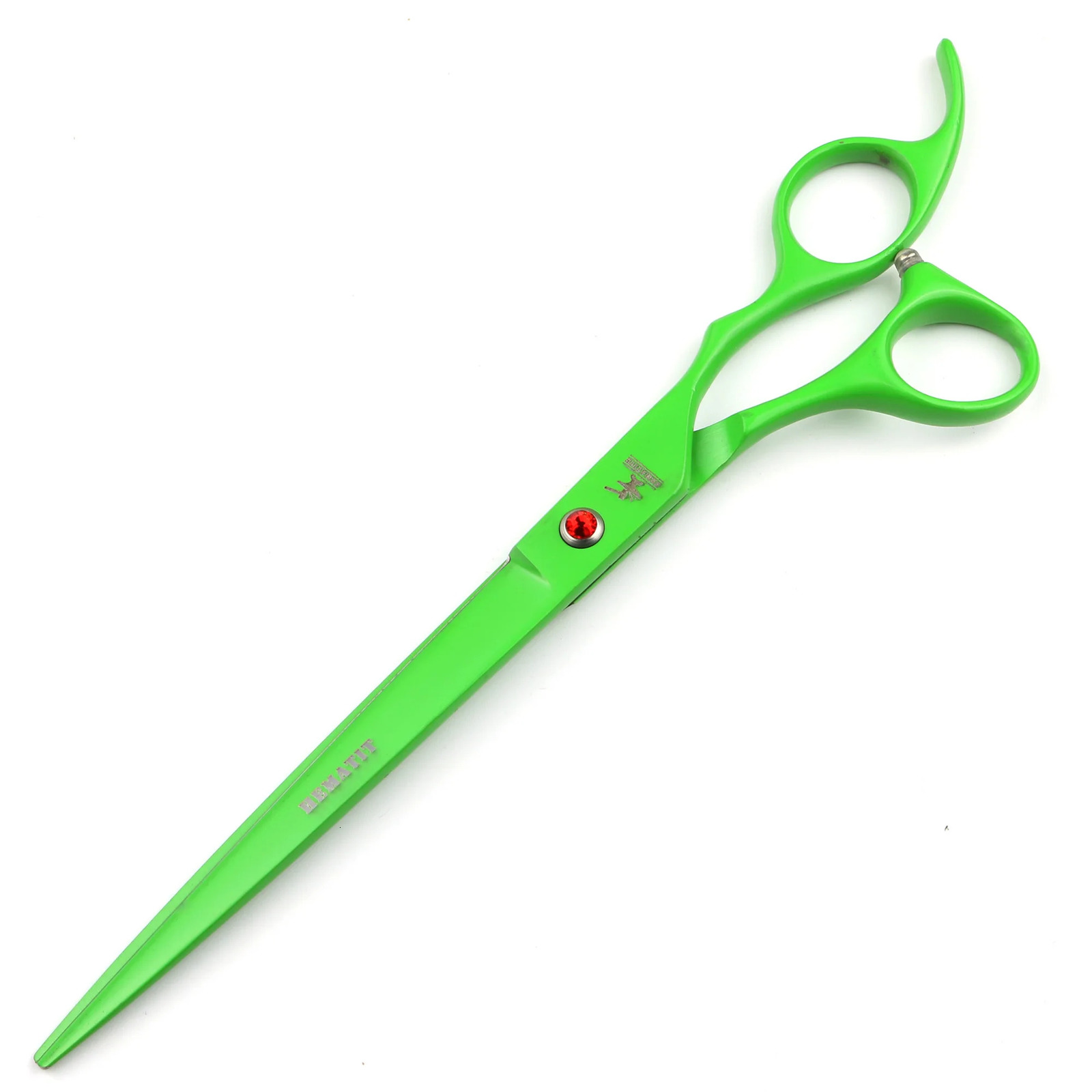 8 inch green hair scissors 440C steel barber cutting scissors 250227